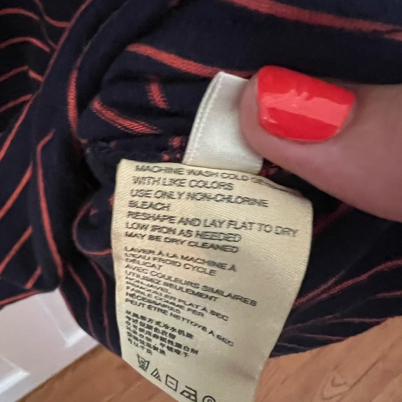 NWT Anthropologie Striped Ruffle-back Crew Neck Short Sleeve Tee XL - Picture 6 of 6